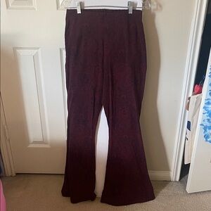 Lakhays Maroon Flared Leggings